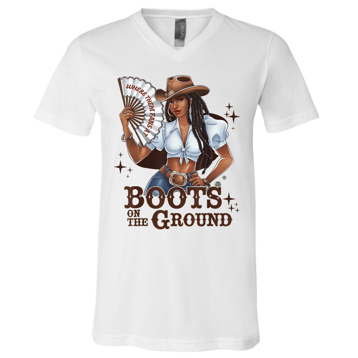 Boots On The Ground Linedance V-Neck T-Shirt