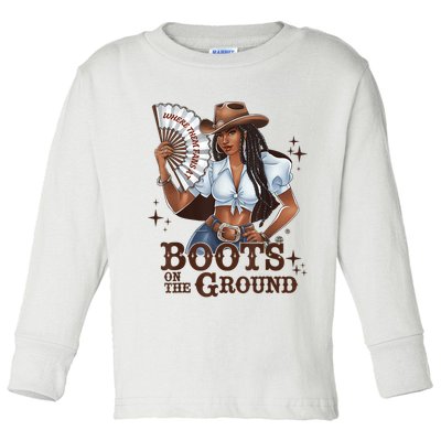 Boots On The Ground Linedance Toddler Long Sleeve Shirt