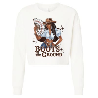 Boots On The Ground Linedance Cropped Pullover Crew