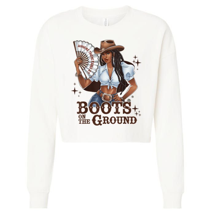 Boots On The Ground Linedance Cropped Pullover Crew