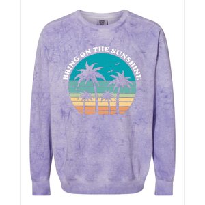 Bring On The Sunshine Retro Sunset Colorblast Crewneck Sweatshirt