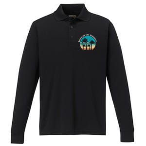 Bring On The Sunshine Retro Sunset Performance Long Sleeve Polo