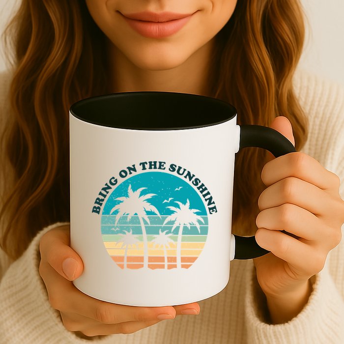 Bring On The Sunshine Retro Sunset Mug