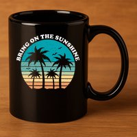 Bring On The Sunshine Retro Sunset 11oz C Handle Ceramic Mug