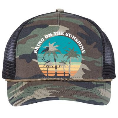 Bring On The Sunshine Retro Sunset Retro Rope Trucker Hat Cap