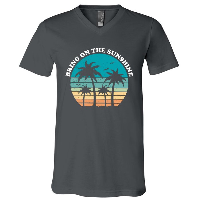 Bring On The Sunshine Retro Sunset V-Neck T-Shirt