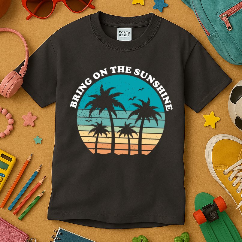 Bring On The Sunshine Retro Sunset Kids T-Shirt