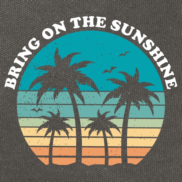 Bring On The Sunshine Retro Sunset Cotton Canvas Backpack