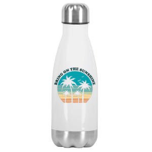 Bring On The Sunshine Retro Sunset Stainless Steel Insulated Water Bottle