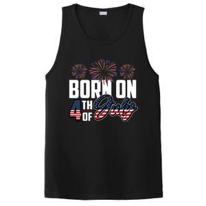 Born On The Fourth Of July 4th Of July Birthday Patriotic PosiCharge Competitor Tank