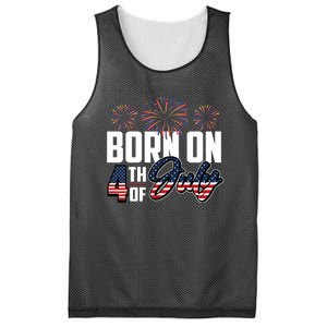 Born On The Fourth Of July 4th Of July Birthday Patriotic Mesh Reversible Basketball Jersey Tank