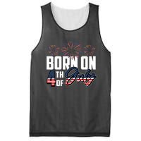 Born On The Fourth Of July 4th Of July Birthday Patriotic Mesh Reversible Basketball Jersey Tank