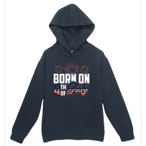 Born On The Fourth Of July 4th Of July Birthday Patriotic Urban Pullover Hoodie