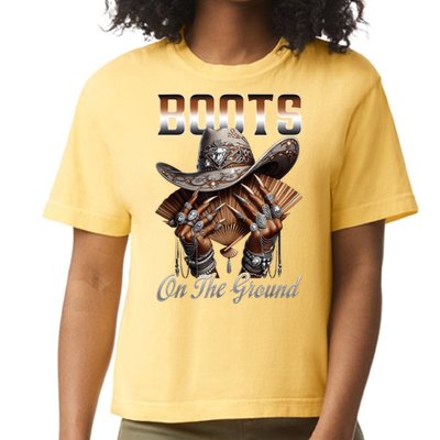 Boots On The Ground Boot Cowboy Western Cowgirl Linedance Comfort Colors Boxy T-Shirt