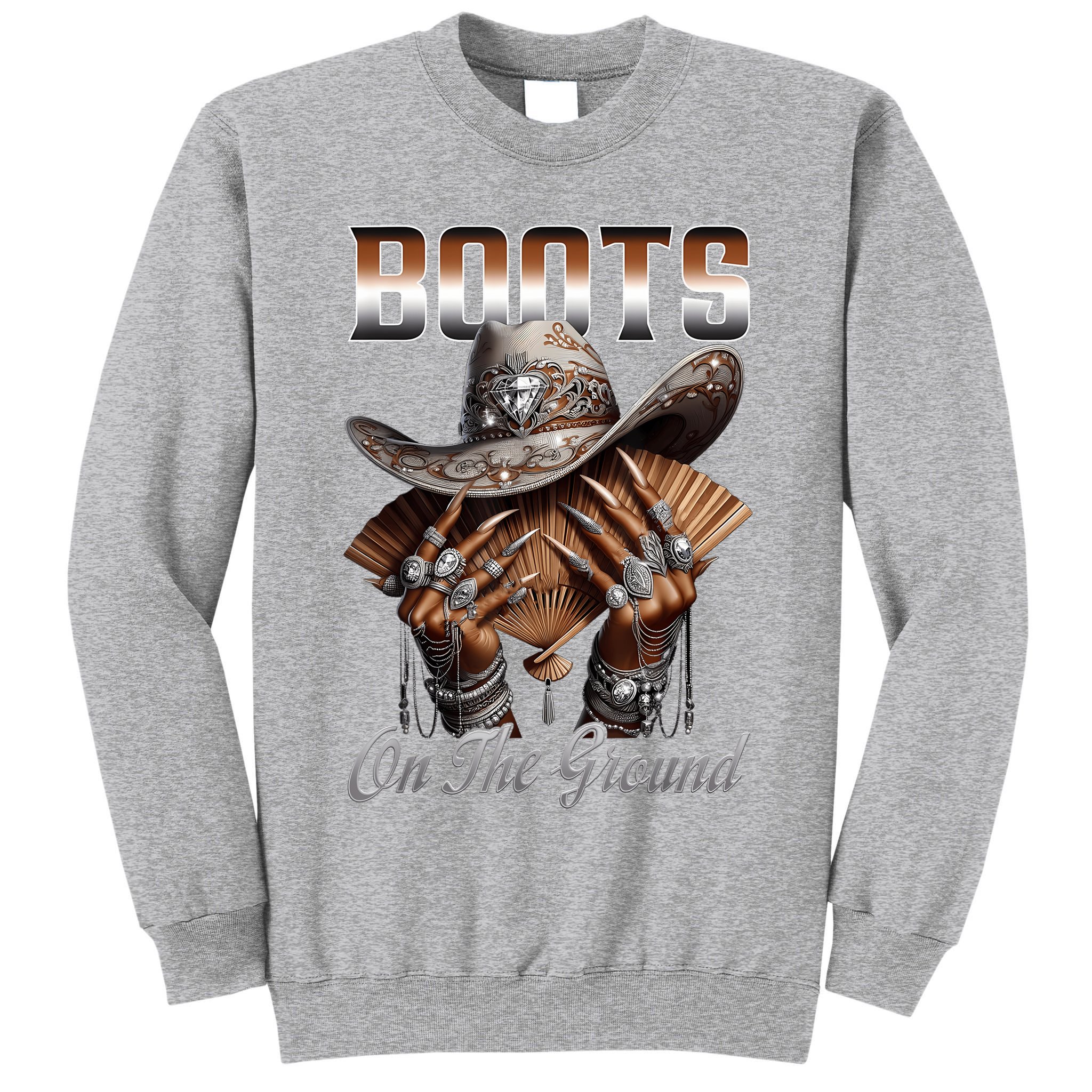 Boots On The Ground Boot Cowboy Western Cowgirl Linedance Tall Sweatshirt