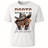 Boots On The Ground Boot Cowboy Western Cowgirl Linedance Cooling Performance Crew T-Shirt