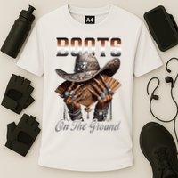 Boots On The Ground Boot Cowboy Western Cowgirl Linedance Cooling Performance Crew T-Shirt