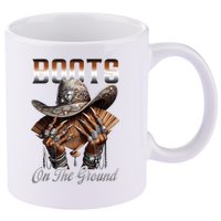 Boots On The Ground Boot Cowboy Western Cowgirl Linedance 11oz C Handle Ceramic Mug