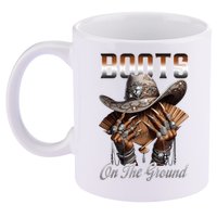 Boots On The Ground Boot Cowboy Western Cowgirl Linedance 11oz C Handle Ceramic Mug