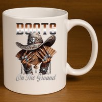 Boots On The Ground Boot Cowboy Western Cowgirl Linedance 11oz C Handle Ceramic Mug