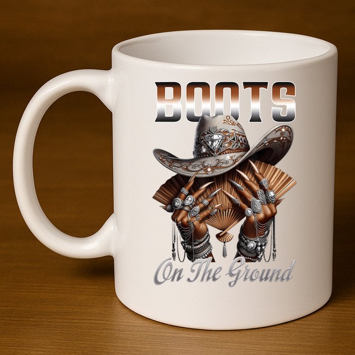 Boots On The Ground Boot Cowboy Western Cowgirl Linedance 11oz C Handle Ceramic Mug