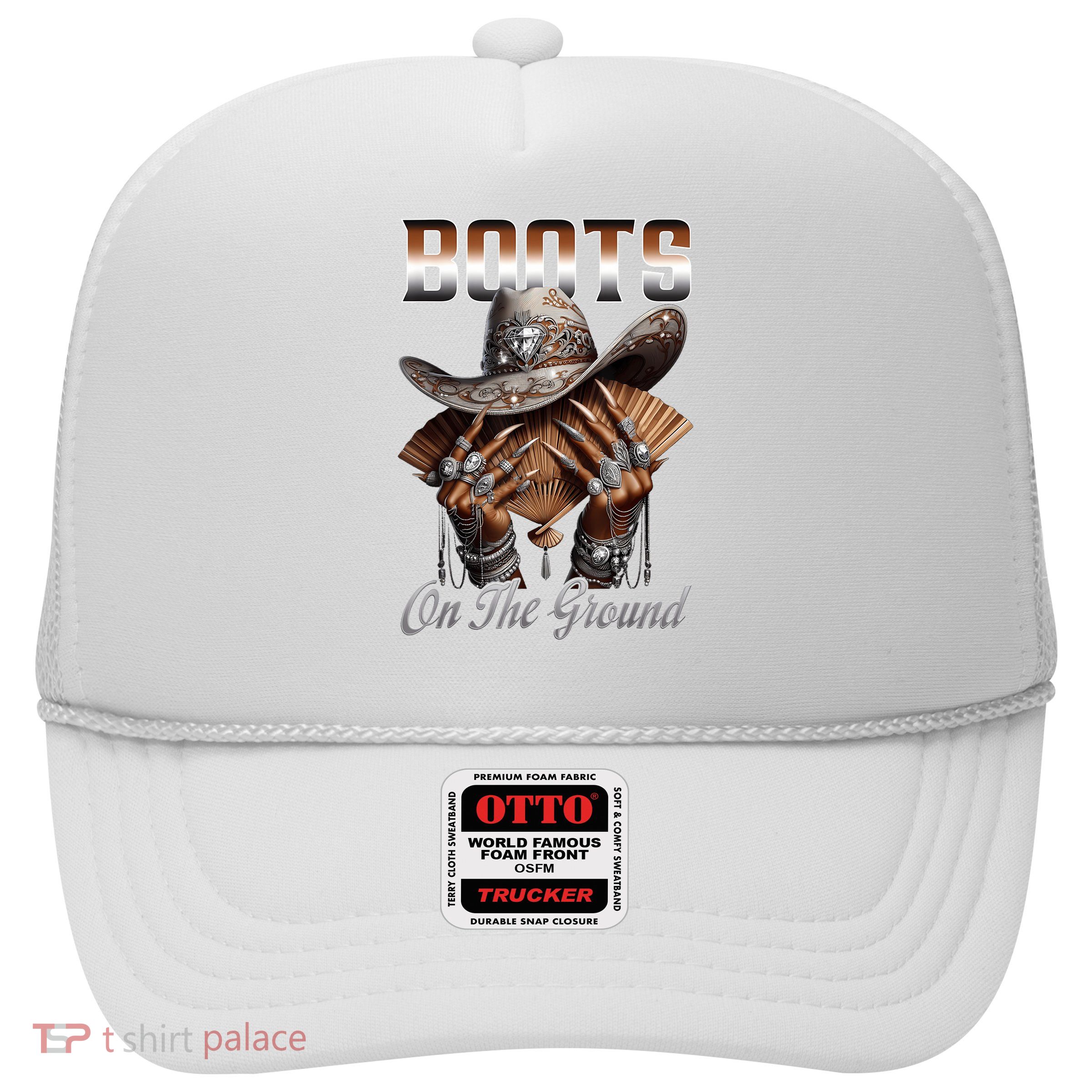 Boots On The Ground Boot Cowboy Western Cowgirl Linedance Trucker Hat