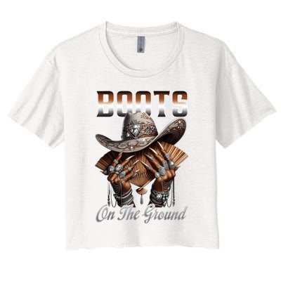 Boots On The Ground Boot Cowboy Western Cowgirl Linedance Crop Top