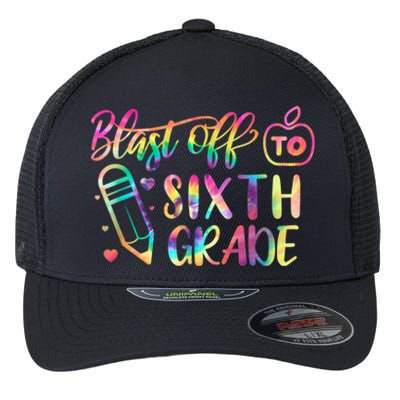 Blast Off To Sixth Grade Back To School 6Th Graders Cute Gift Flexfit Unipanel Trucker Cap