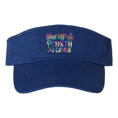 Blast Off To Sixth Grade Back To School 6Th Graders Cute Gift Valucap Bio-Washed Visor