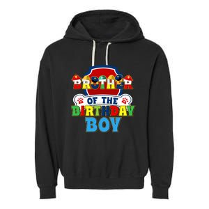 Brother Of The Birthday Boy Dog Paw Family Matching Garment-Dyed Fleece Hoodie