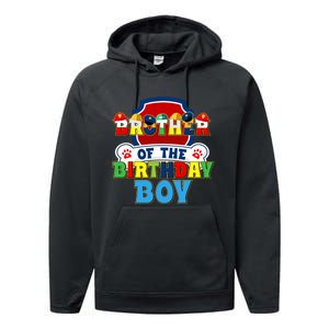 Brother Of The Birthday Boy Dog Paw Family Matching Performance Fleece Hoodie