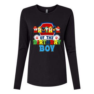 Brother Of The Birthday Boy Dog Paw Family Matching Womens Cotton Relaxed Long Sleeve T-Shirt