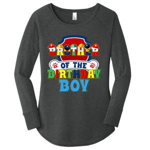 Brother Of The Birthday Boy Dog Paw Family Matching Women's Perfect Tri Tunic Long Sleeve Shirt