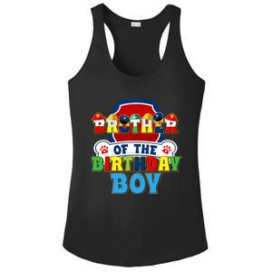 Brother Of The Birthday Boy Dog Paw Family Matching Ladies PosiCharge Competitor Racerback Tank