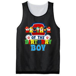 Brother Of The Birthday Boy Dog Paw Family Matching Mesh Reversible Basketball Jersey Tank