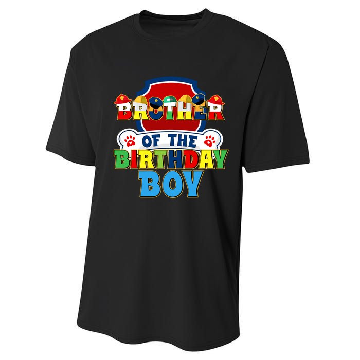 Brother Of The Birthday Boy Dog Paw Family Matching Performance Sprint T-Shirt