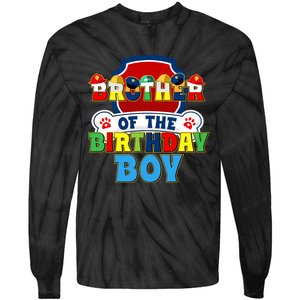 Brother Of The Birthday Boy Dog Paw Family Matching Tie-Dye Long Sleeve Shirt