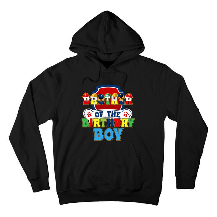 Brother Of The Birthday Boy Dog Paw Family Matching Tall Hoodie