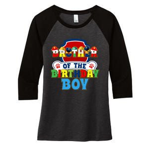 Brother Of The Birthday Boy Dog Paw Family Matching Women's Tri-Blend 3/4-Sleeve Raglan Shirt