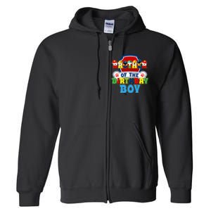 Brother Of The Birthday Boy Dog Paw Family Matching Full Zip Hoodie