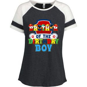 Brother Of The Birthday Boy Dog Paw Family Matching Enza Ladies Jersey Colorblock Tee