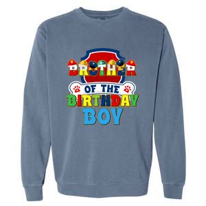 Brother Of The Birthday Boy Dog Paw Family Matching Garment-Dyed Sweatshirt