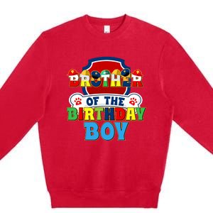 Brother Of The Birthday Boy Dog Paw Family Matching Premium Crewneck Sweatshirt