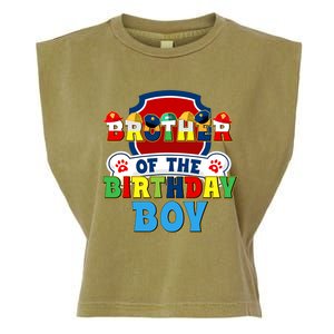 Brother Of The Birthday Boy Dog Paw Family Matching Garment-Dyed Women's Muscle Tee