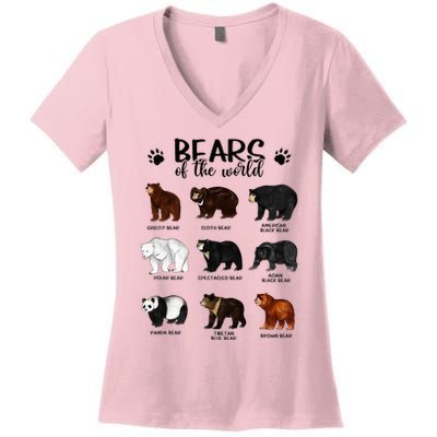 Bears Of The World Bears Women's V-Neck T-Shirt