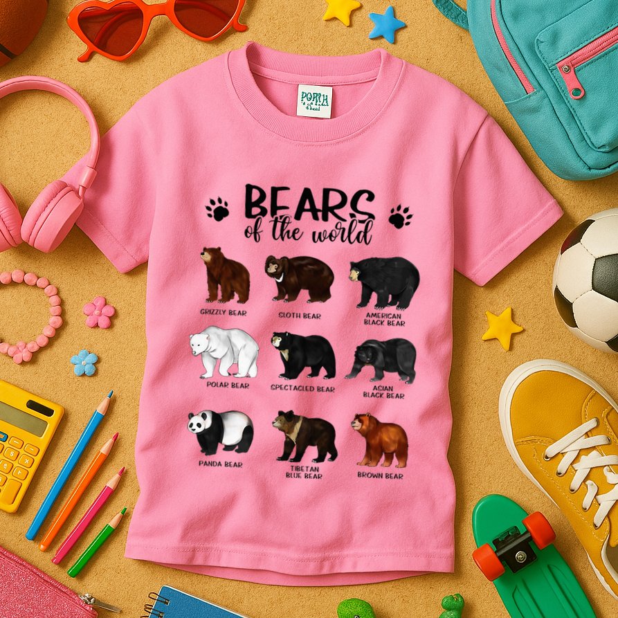 Bears Of The World Bears Kids T-Shirt