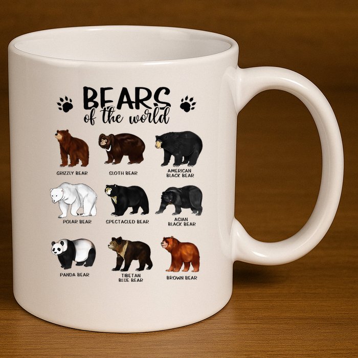 Bears Of The World Bears 11oz C Handle Ceramic Mug