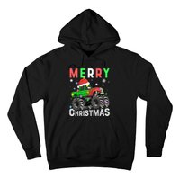 Boy Onster Truck Merry Christmas Santa Hat Hoodie