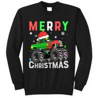 Boy Onster Truck Merry Christmas Santa Hat Sweatshirt