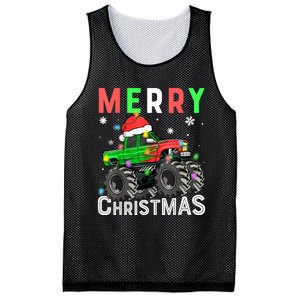 Boy Onster Truck Merry Christmas Santa Hat Mesh Reversible Basketball Jersey Tank